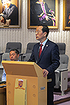 Prof. Zhang Jie, President of SJTU, delivers a speech in the CUHK-SJTU Partnership Steering Committee